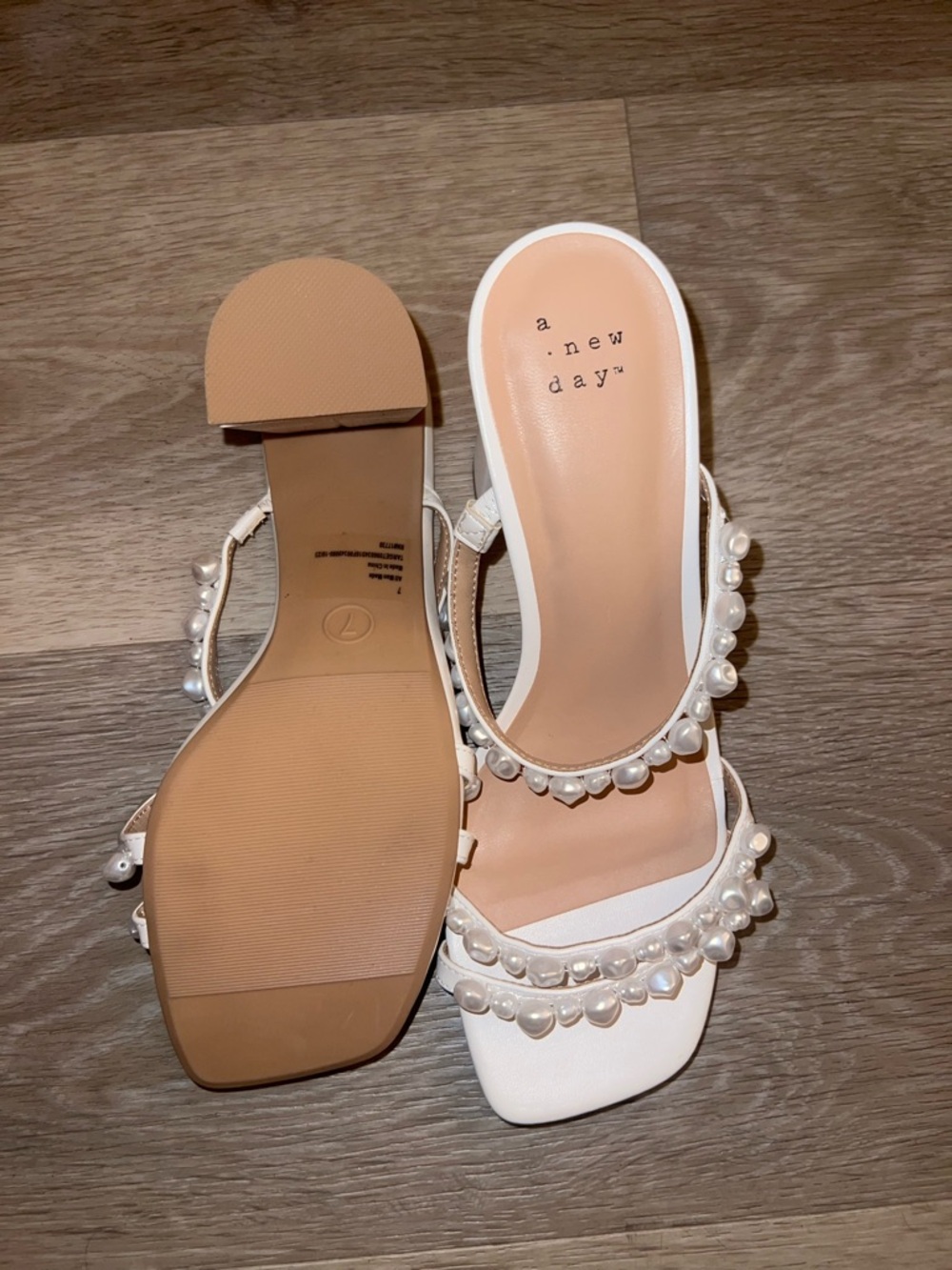 a new day White Pearl-Trim Slide Heels - Picture 2 of 2